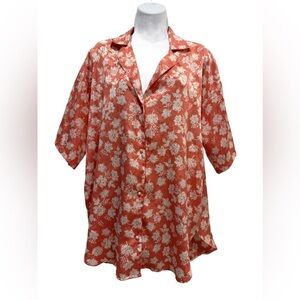 Victoria's Secret Pink and White Floral Sleep Shirt. Size Small